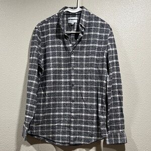 Calibrate Men’s Gray and White Plaid Button-Down Shirt